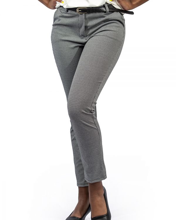 Ladies small check stretch jacket grey