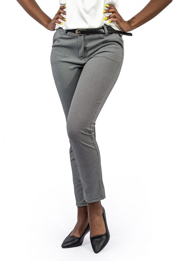 Ladies small check stretch jacket grey