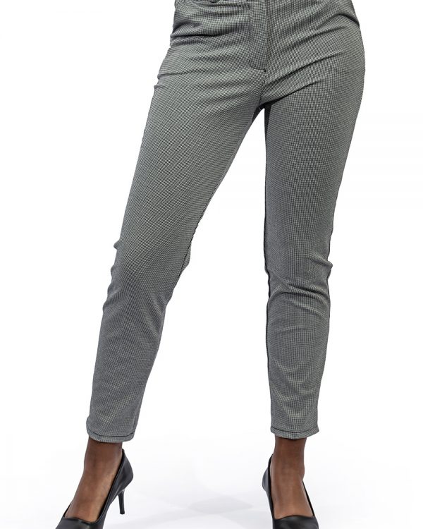 Ladies small check stretch jacket grey
