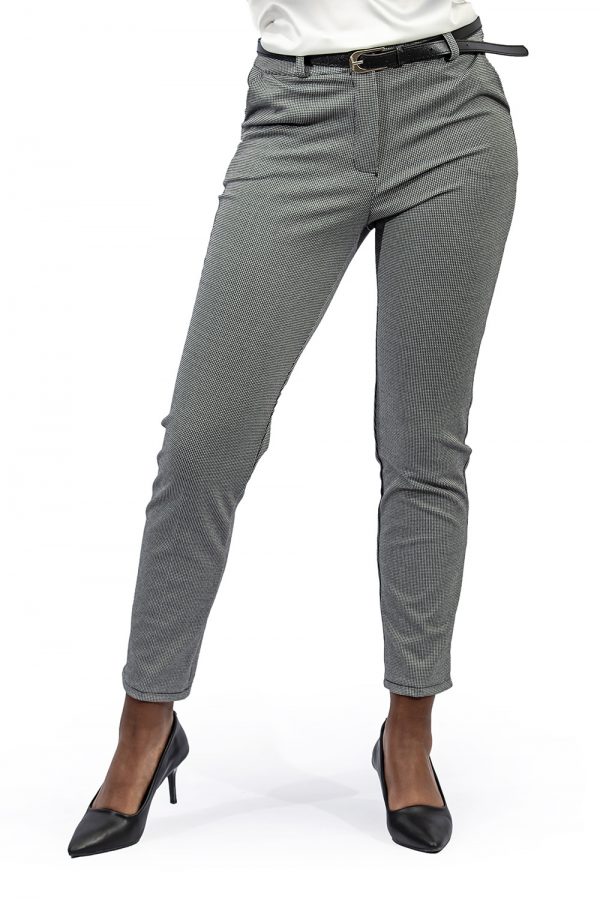 Ladies small check stretch jacket grey