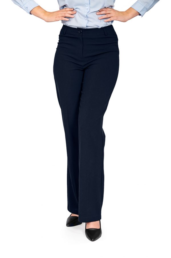 Ladies bootleg pants navy front