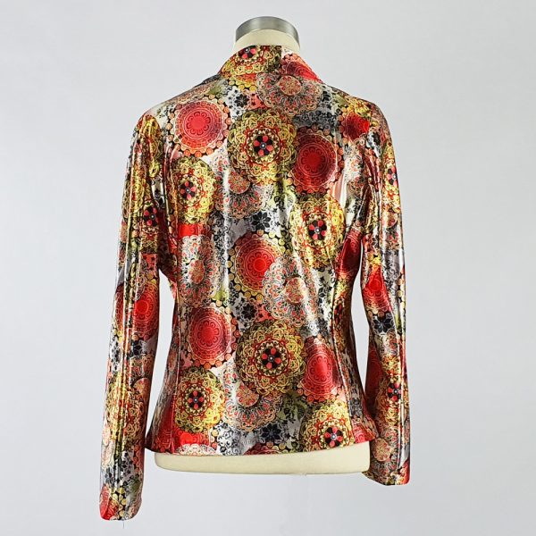 Print Satin Jacket Red Back