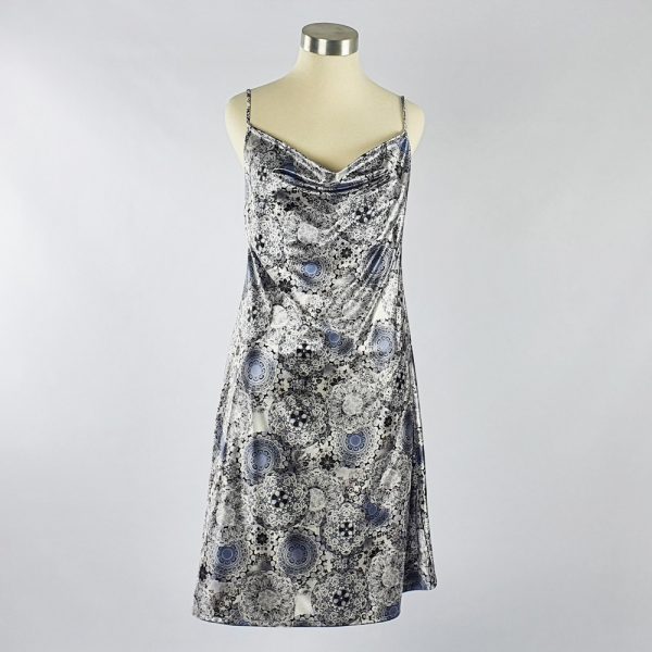 Print Satin Dress Grey