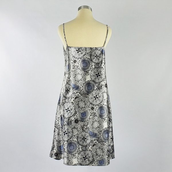 Print Satin Dress Grey Back