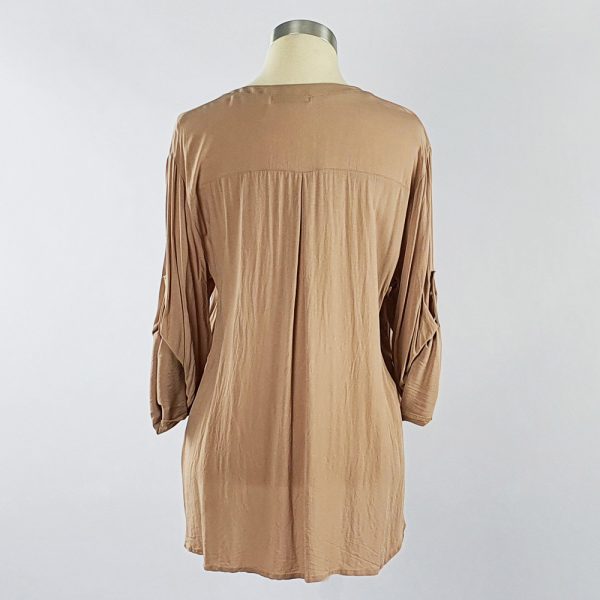 Viscose Shirt with Lace Pocket Stone Back