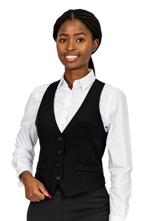 ladies waistcoat black front