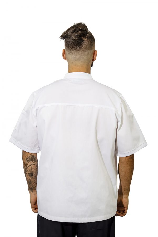 white birdseye chef jacket back