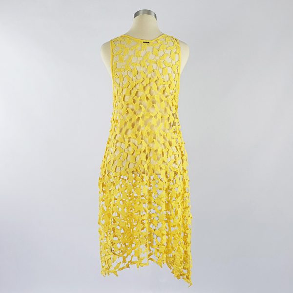 Lace Dress with Embroidery Yellow Back