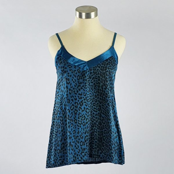 Animal Print Crepe Cami Blue