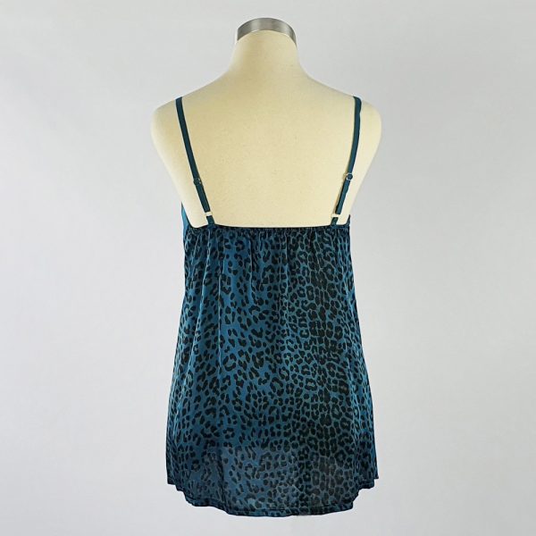 Animal Print Crepe Cami Blue Back