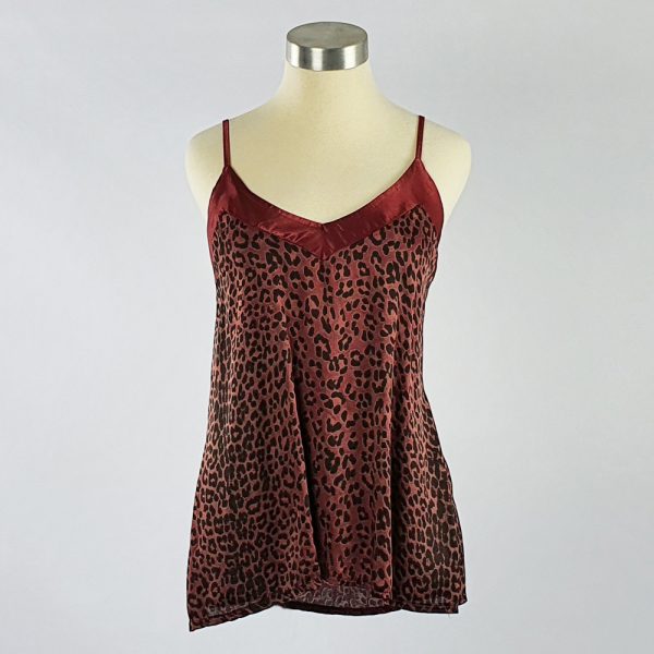 Animal Print Crepe Cami Maroon