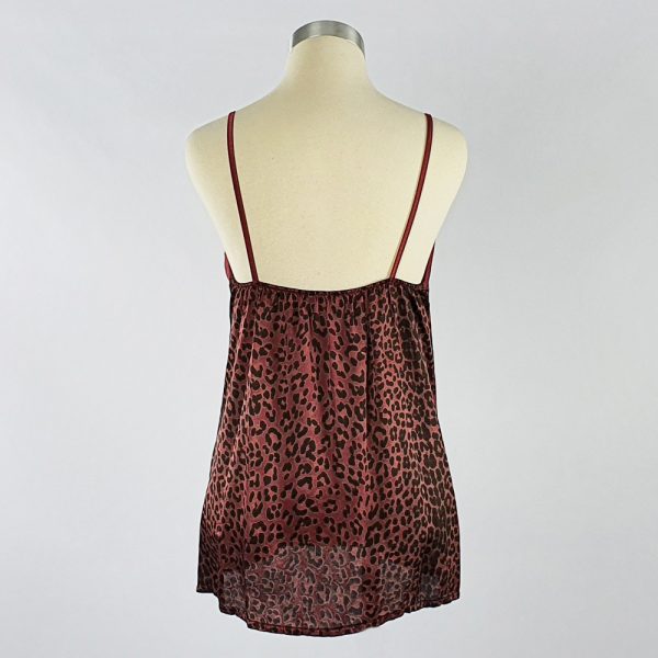 Animal Print Crepe Cami Maroon back