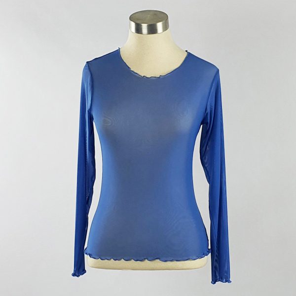 Plain Mesh Top Blue