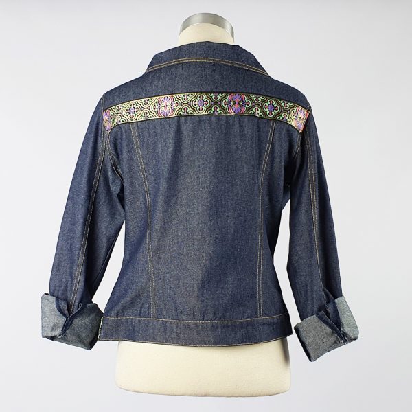 Lightweight Summer Denim Trim Jacket Trim 1 Back