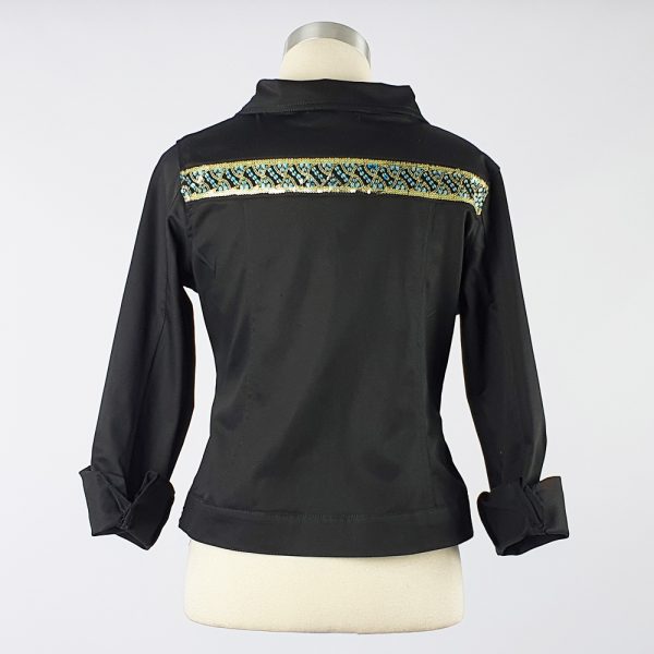 Cotton Sateen Lightweight Summer Jacket Black Trim 3