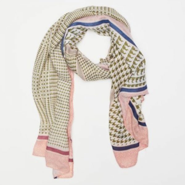 Houndstooth Scarf Green/Pink