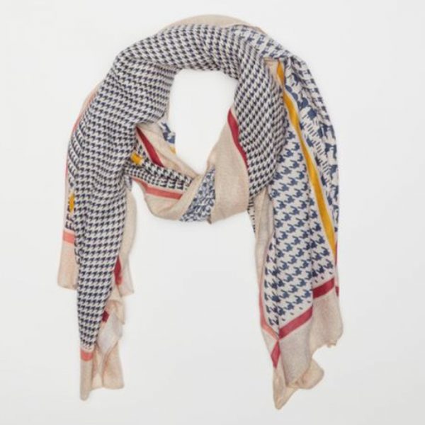 Houndstooth Scarf Blue/Beige