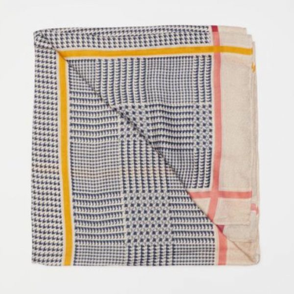 Houndstooth Scarf Blue/Beige