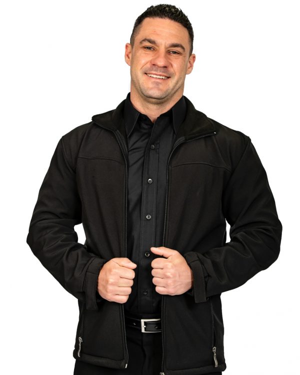Unisex long sleeve softshell jacket black
