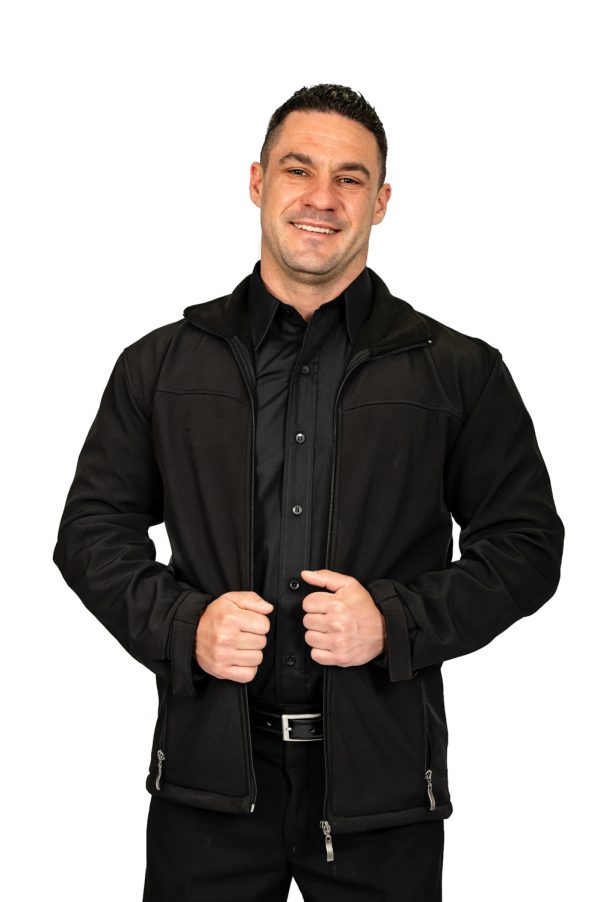 Unisex long sleeve softshell jacket black