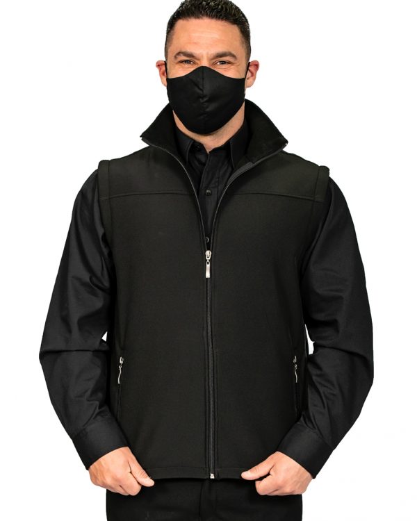 Unisex sleeveless softshell jacket black