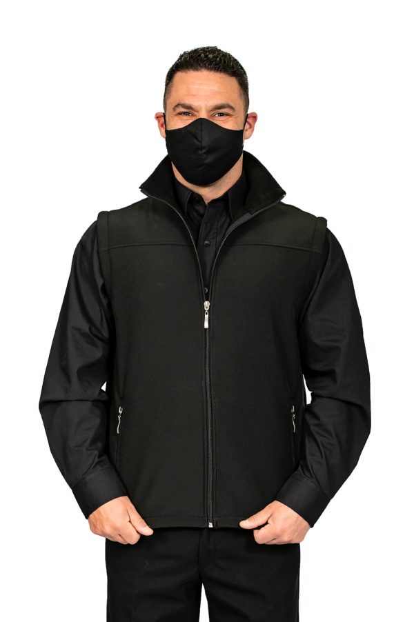 Unisex sleeveless softshell jacket black