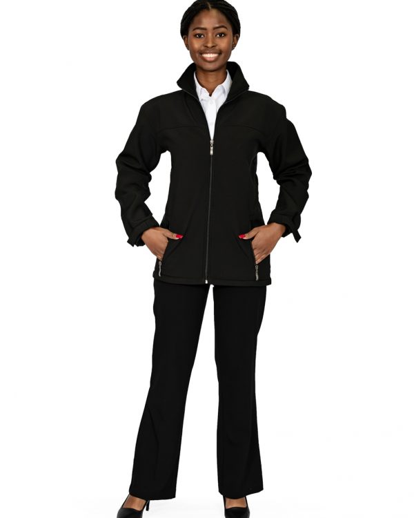 Unisex long sleeve softshell jacket black