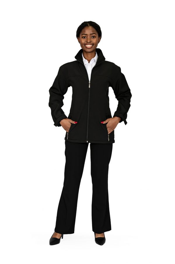 Unisex long sleeve softshell jacket black