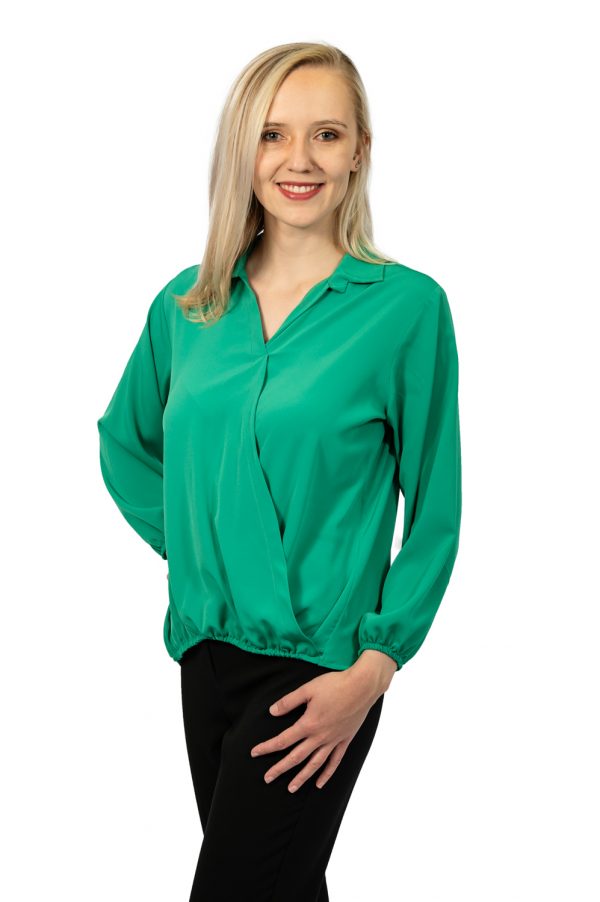 Long sleeve crossover top jade