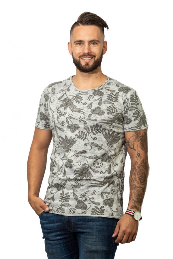 Mens T-shirt grey fern front