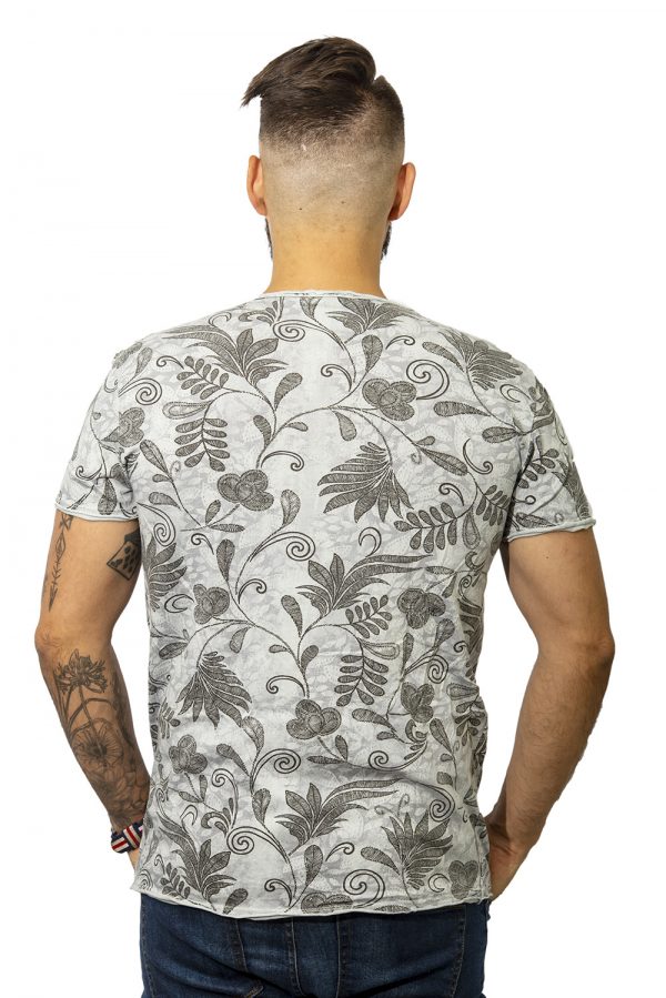 Mens T-shirt grey fern back