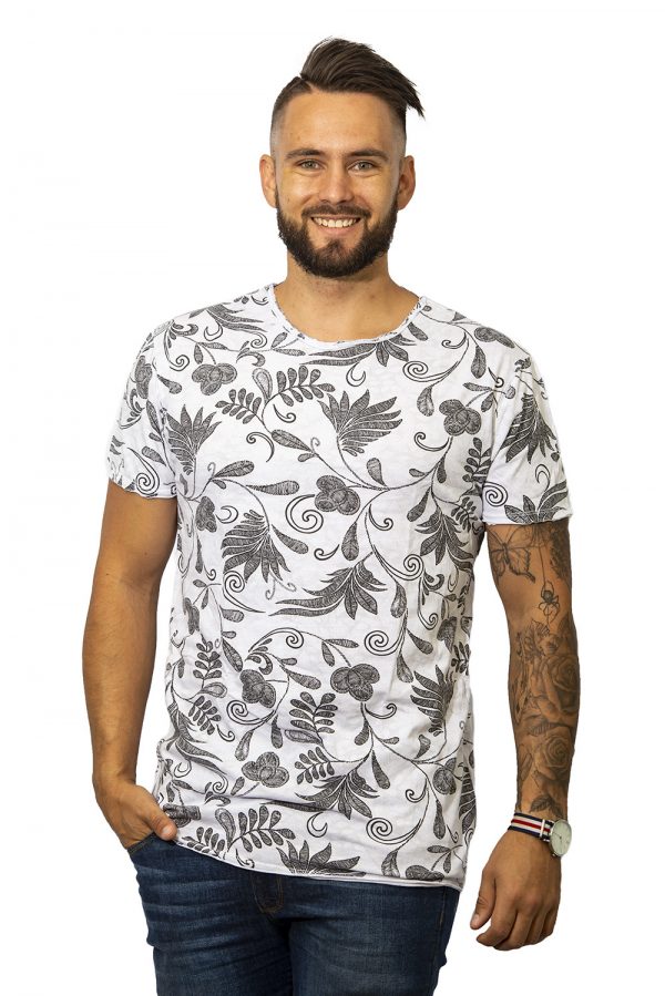 Mens T-shirt white fern front
