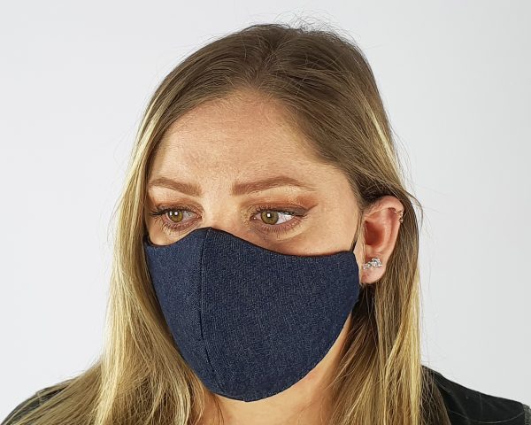 3 Layer 2 Pack Reusable Denim Mask Blue