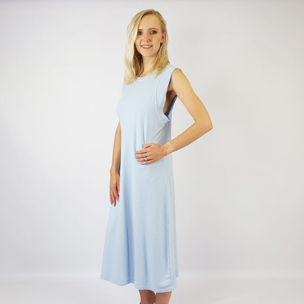 French Terry Vest Maxi Dress Grey/Blue