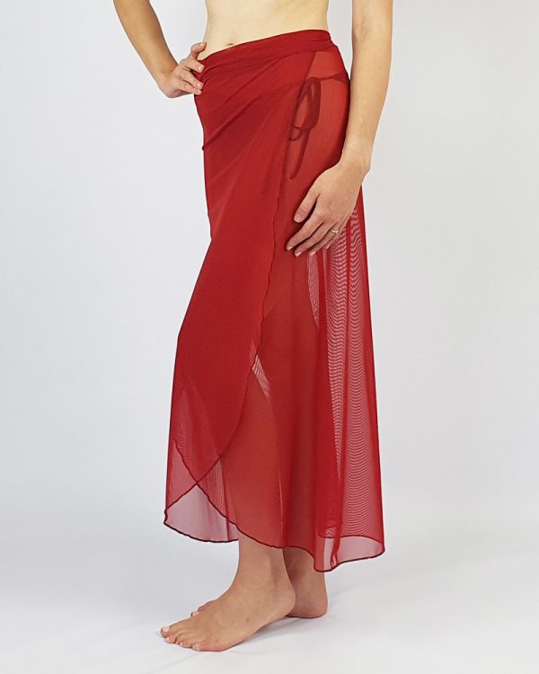 Mesh over skirt red