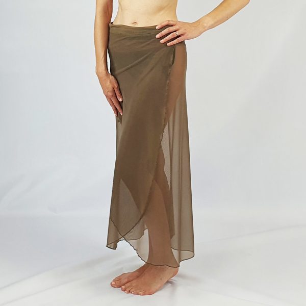 Mesh Over Skirt Taupe
