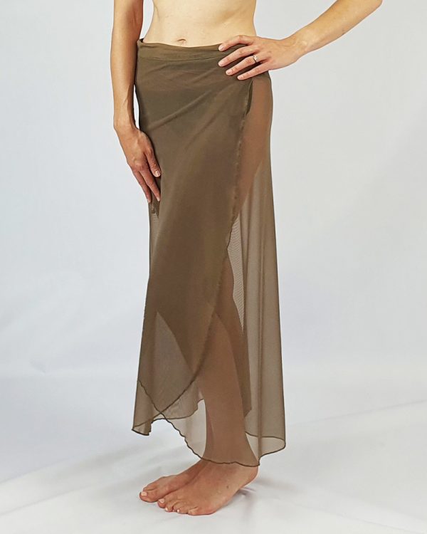 Mesh Over Skirt Taupe