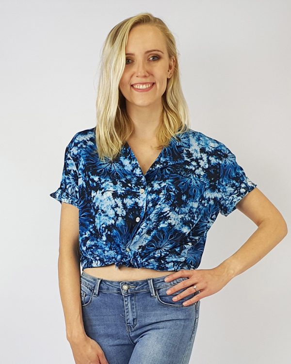 Ladies Beach Shirt Blue