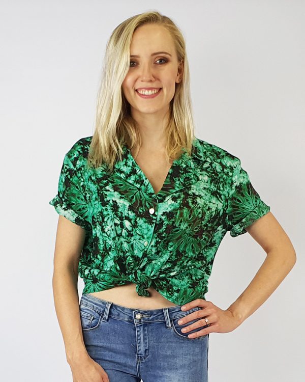 Ladies Beach Shirt Green