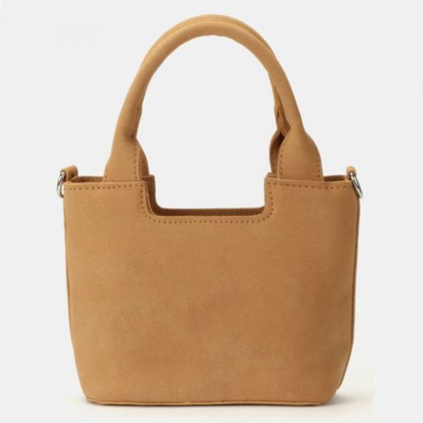Leather look small sling handbag stone