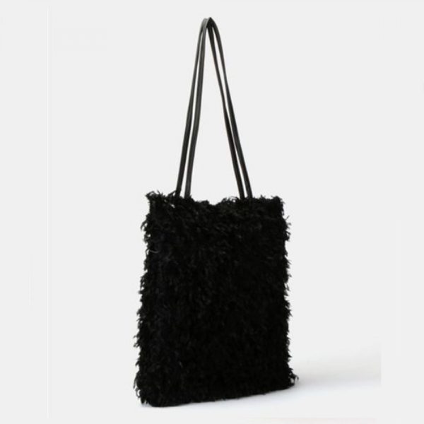 Fur Handbag Black