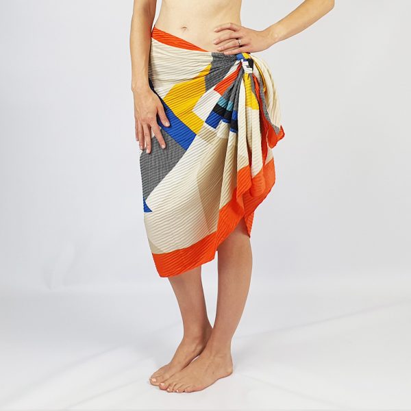 Geometric Multi Colour Sarong Beige