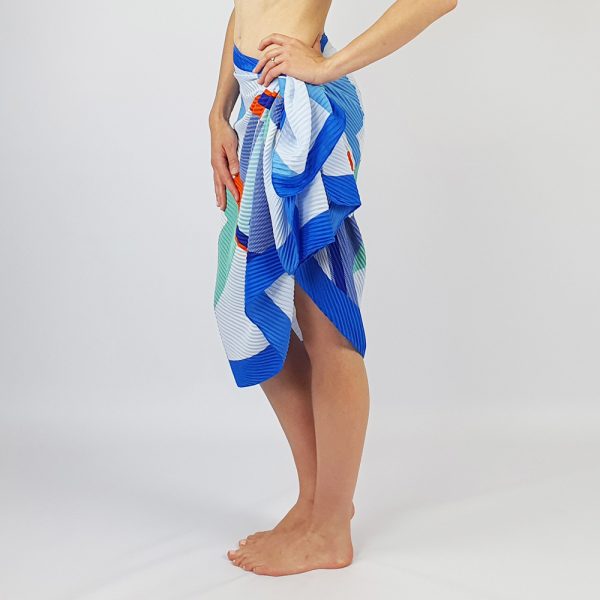 Geometric Multi Colour Sarong Blue