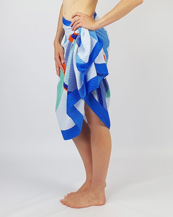 Geometric Multi Colour Sarong Blue