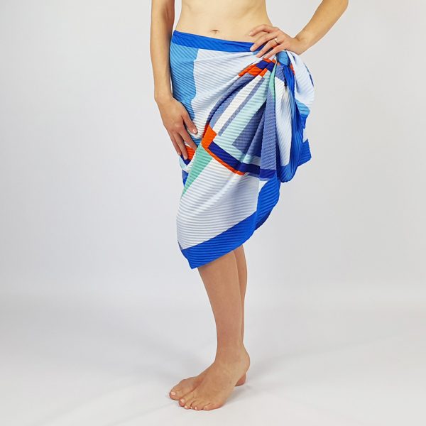 Geometric Multi Colour Sarong Blue