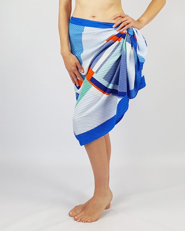 Geometric Multi Colour Sarong Blue