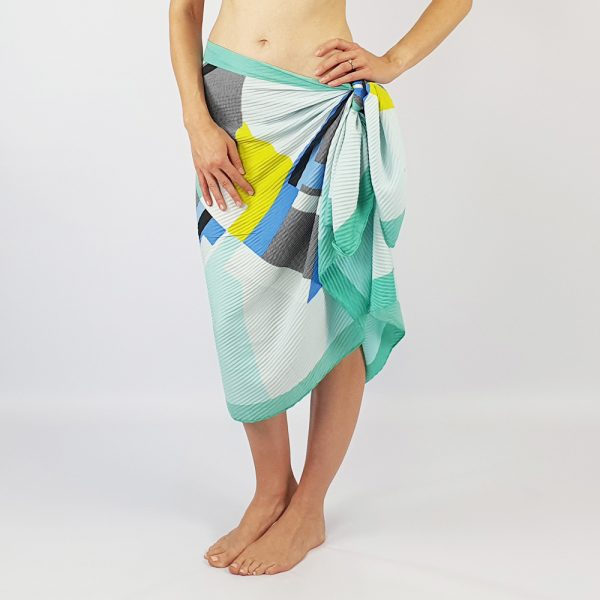 Geometric Multi Colour Sarong Green