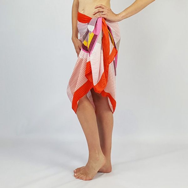 Geometric Multi Colour Sarong Pink