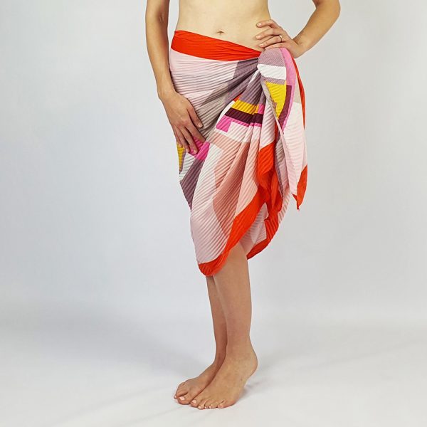 Geometric Multi Colour Sarong Pink