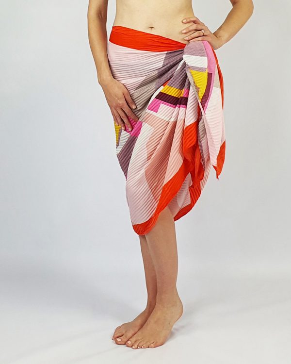 Geometric Multi Colour Sarong Pink